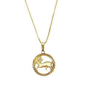 14kt Gold Necklace Zodiac Sign Aries 14mm