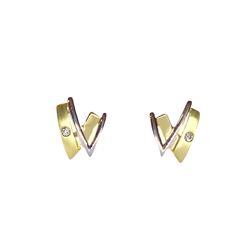 Gulleyrnalokkar 14k, demantar