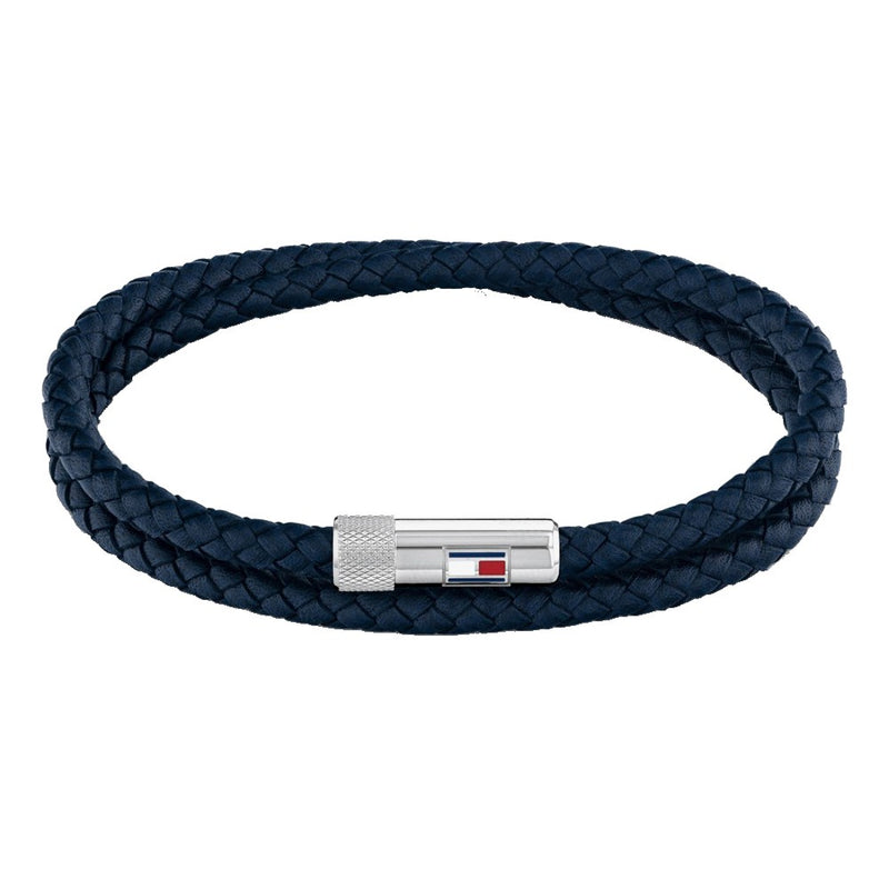 TOMMY HILFIGER Blátt leður herraarmband