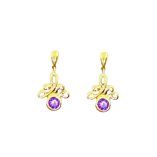 Gulleyrnalokkar 14k Ametyst
