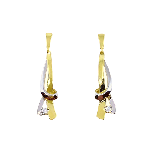 Gulleyrnalokkar 14K, demantar