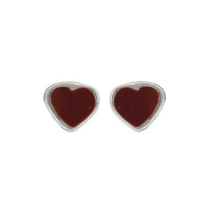 NOA Kids silver earrings with red hearts ●325 001