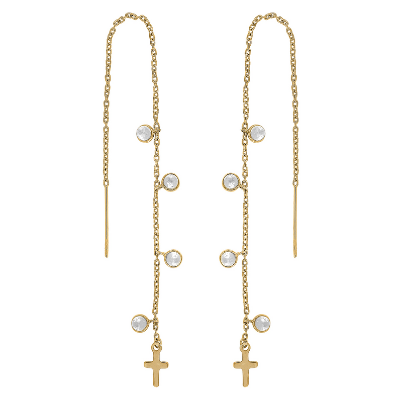 NORDAHL JEWELLERY - Cross gylltir eyrnalokkar