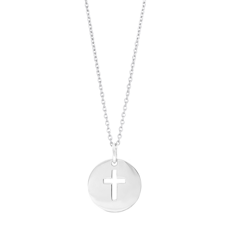 NORDAHL JEWELLERY Silfurhálsmen með krossi 17mm