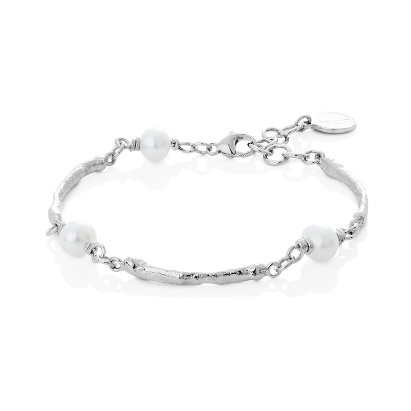 SIGN Dulúð Dögg silfurarmband með ferskvatnsperlum