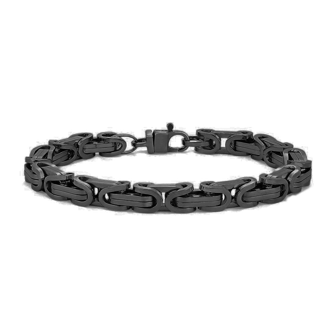 Kóngakeðja - Svartar stál keðjur og armbönd 6mm
