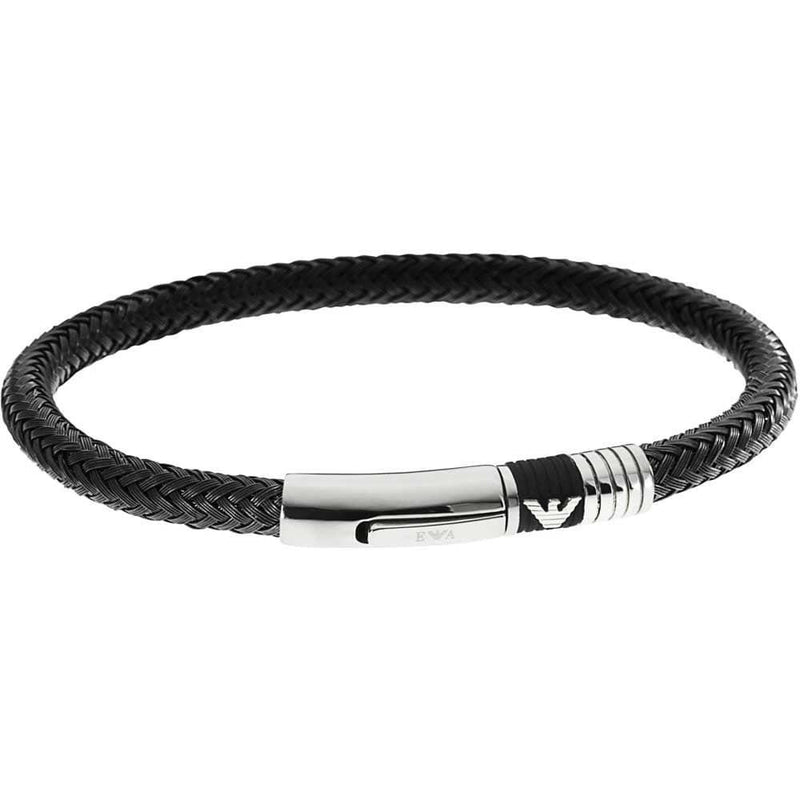 EMPORIO ARMANI Svart herraarmband