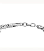 FOSSIL stál herraarmband með plötu fyrir áletrun