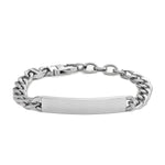 FOSSIL stál herraarmband með plötu fyrir áletrun