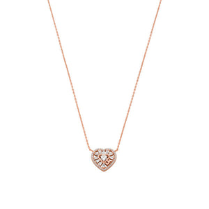 MICHAEL KORS Baguette Heart rose gold necklace MKC1689