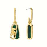 MICHAEL KORS Premium gylltir eyrnalokkar með Malachite og zirkonia