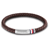 TOMMY HILFIGER Braided brúnt leður herraarmband 2790402