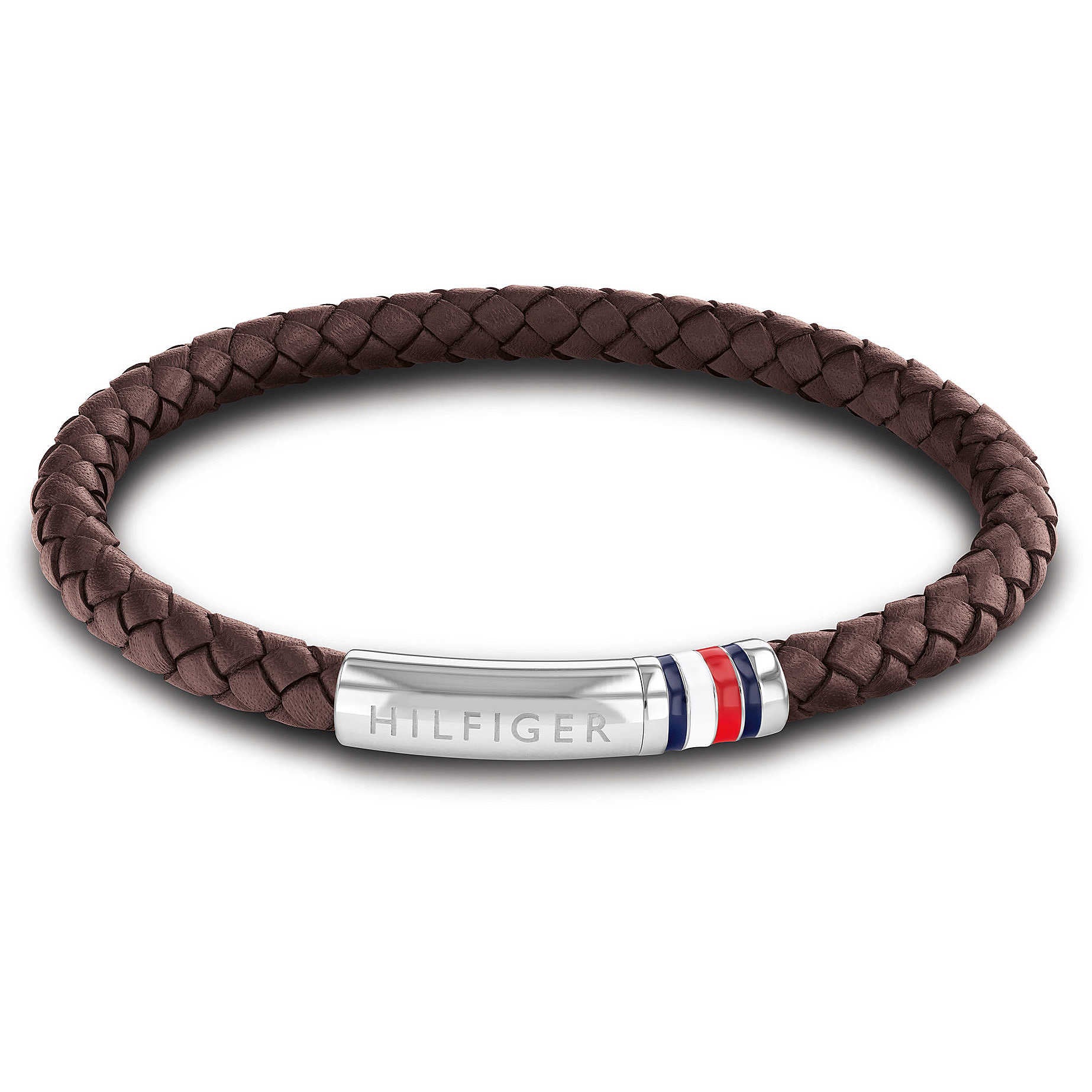 TOMMY HILFIGER brúnt leður herraarmband
