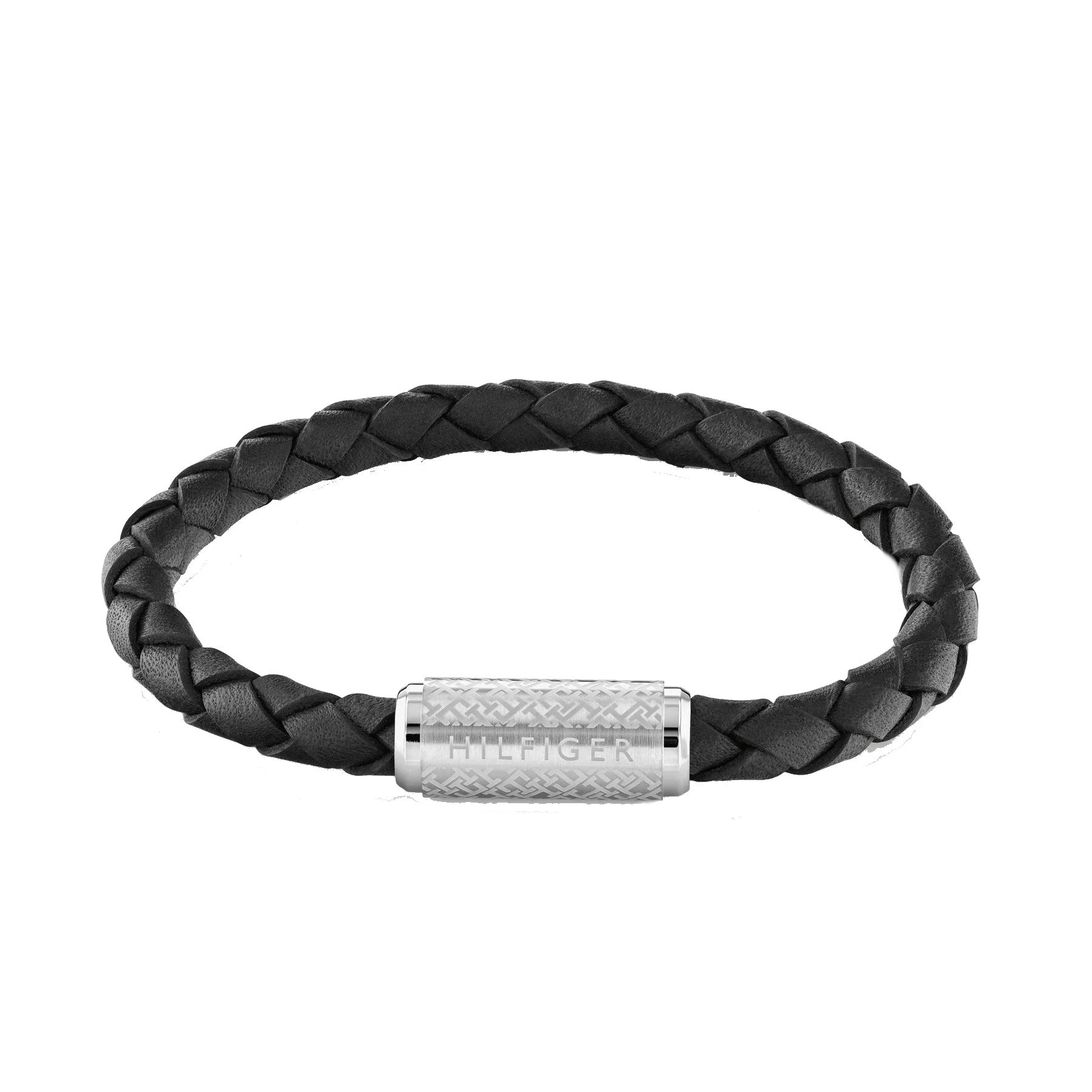 TOMMY HILFIGER svart leður herraarmband