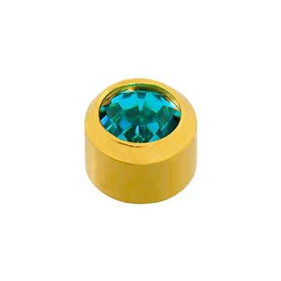 Stál skotlokkar með gyllingu, 12 litir (mánaðarsteinar) 4mm