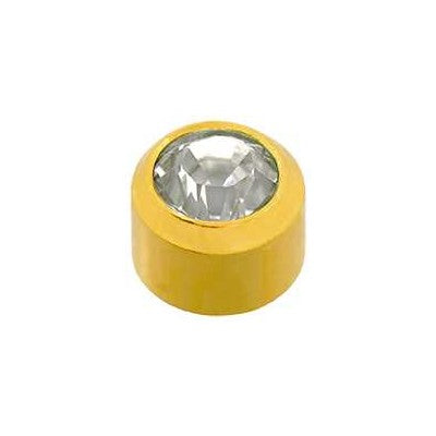 Stál skotlokkar með gyllingu, 12 litir (mánaðarsteinar) 4mm