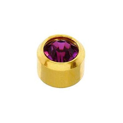 Stál skotlokkar með gyllingu, 12 litir (mánaðarsteinar) 4mm