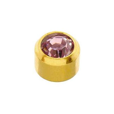 Stál skotlokkar með gyllingu, 12 litir (mánaðarsteinar) 4mm